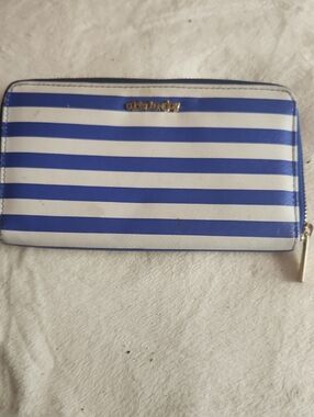 Olivia + Joy Nautical Blue and White Zip Wallet